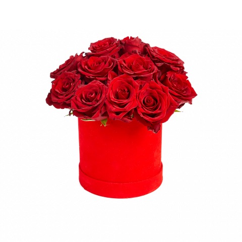 Masz wiadomość! - 15 czerwonych róż - flower box